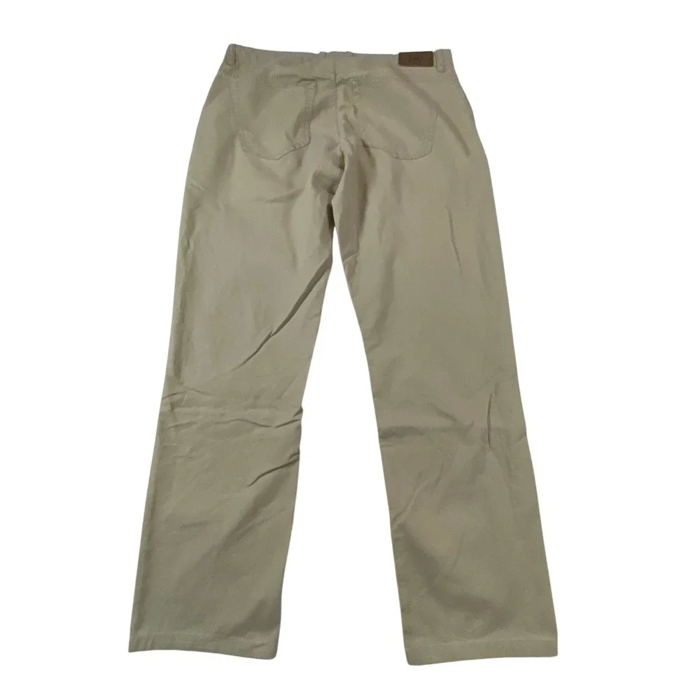Peter Millar Mens 36x29 Khaki 5 Pocket Twill Pants‎ Straight Leg Tan Cotton Peru